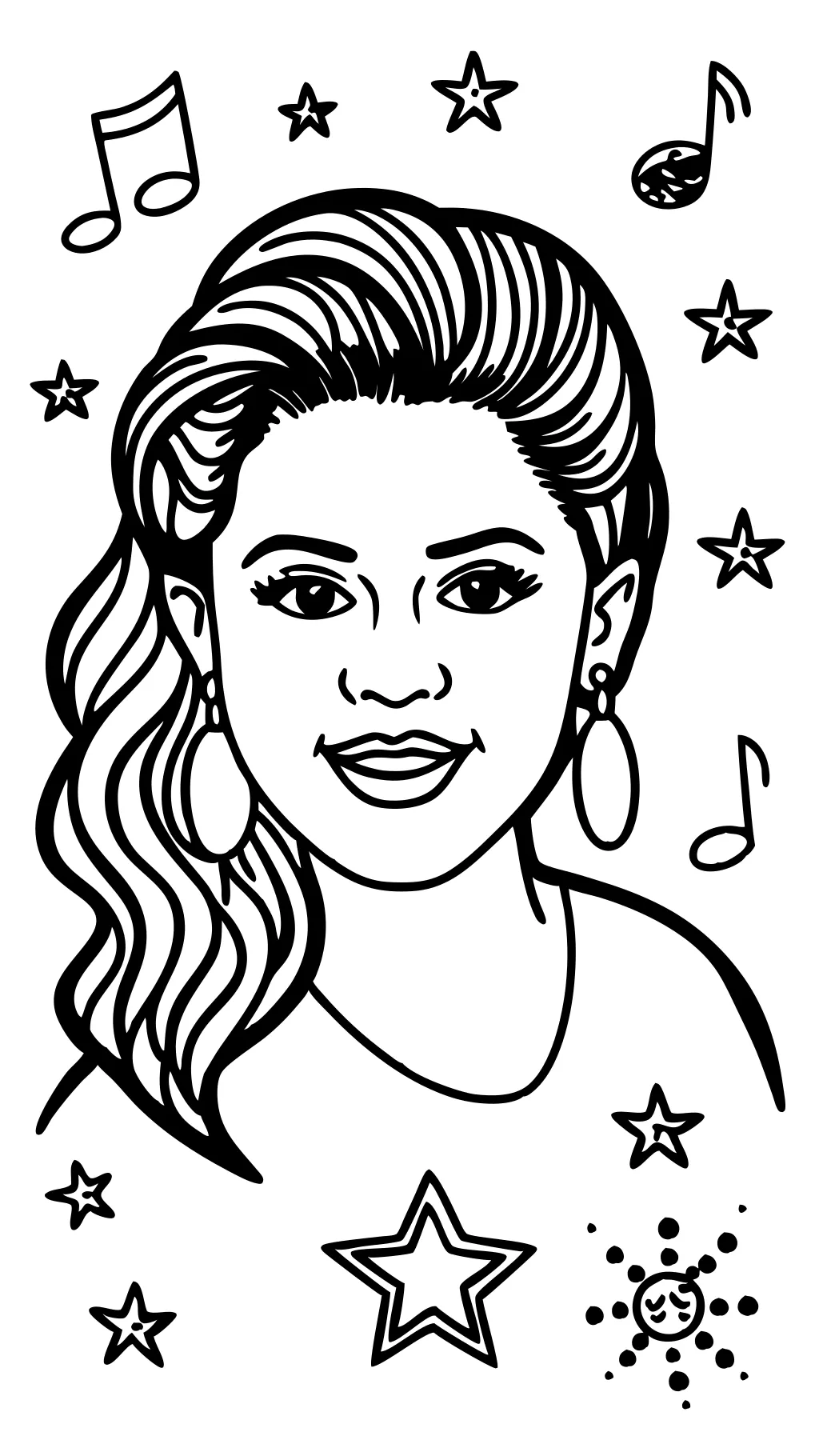 Página para colorear de Selena Gomez